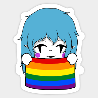 creepypasta pride chibi candy cane Sticker